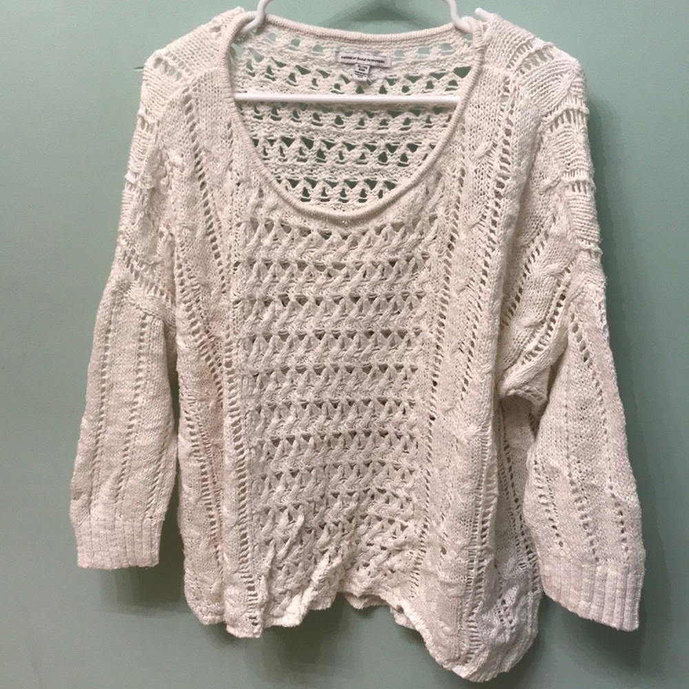 American Eagle white knitted sweater